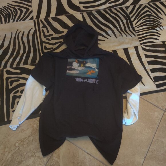 Dolls Kill Candystripper Tom and Jerry Hoodie OS New oversized - Picture 1 of 3